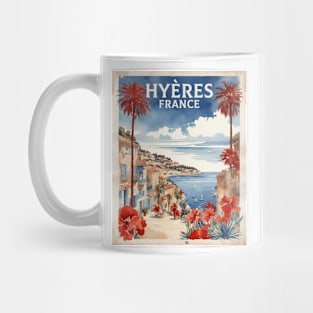 Hyres France Vintage Travel Poster Tourism Mug